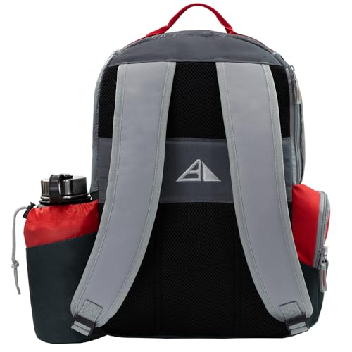 Axiom Discs Shuttle Disc Golf Backpack Bag (Choose Your Style and Color) - color: Dark Gray/Red, style: With Velcro Side Panel