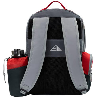 Axiom Discs Shuttle Disc Golf Backpack Bag (Choose Your Style and Color) - color: Dark Gray/Red, style: With Velcro Side Panel