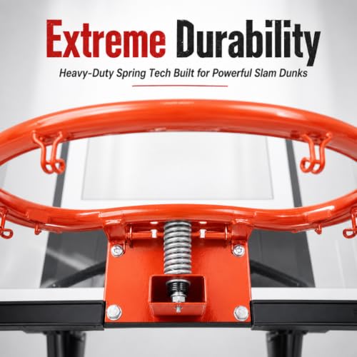 Efficraft Mini Basketball Hoop, Adjustable Indoor Wall Mount, Silent Ball | 7 Level Adjustable Height, Quiet&Bounce Dual Ball Set, Shatter Resistant pc Backboard, Spring Metal Rim, Metal Bracket - color: White, size: Small