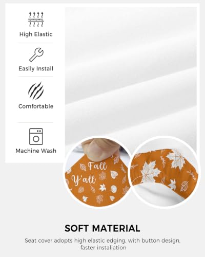 Savannan Office Chair Cover, Thanksgiving Fall Maple Leaf Seamless Protective Stretch Elastic Universal Cover for Desk Task Chair,Computer Rotating Chair 1 Pcs Orange Linen Illustration Art