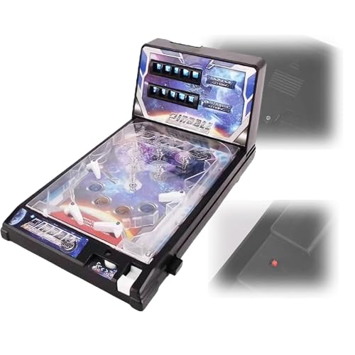 Tabletop Pinball Toy with Light and Sound for Kids Adults Gift, Mini Electronic Pinball Machine with Digital Counter, Action and Reflex Pinball Game, Desktop Ball Shooting Toy