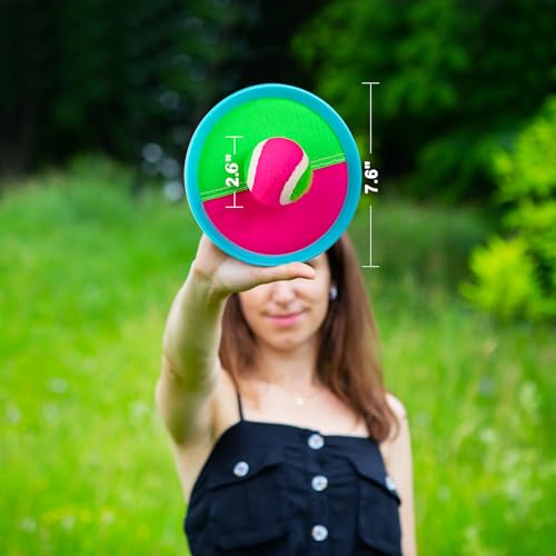 Ayeboovi Kids Toys Toss and Catch Ball Game 6 Paddles 3 Balls Outdoor Beach Pool Yard Games Toys for 3-12 Years Old Boys Girls Family Games Birthday Gift Easter Basket Stuffers for Kids - style: 6 Paddles 3 Balls