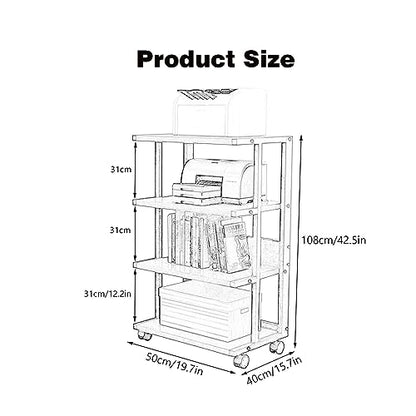 4-Tier AV Media Stand Gaming TV Cabinet and Stereo Rack Audio Tower with Height Adjustable Tempered Wood Stand (Color : White, Size : 50x40x108cm) - color: White