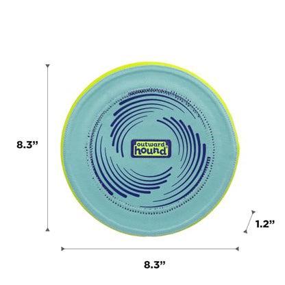 Outward Hound FlyFetch Disc Dog Toy, Aerodynamic for Fetch, Lightweight Foam & Durable Rubber, Floats in Water, All Breeds, 8.3" - color: Disc Blue