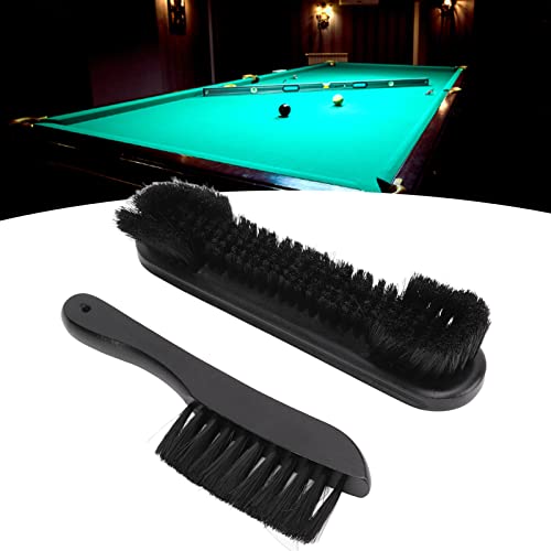 Billiard Table Brush Set, 9in Pool & 8.5in Rail Brushes, Wooden Handle Cleaning Tools, Perfect for Billiard Table Maintenance