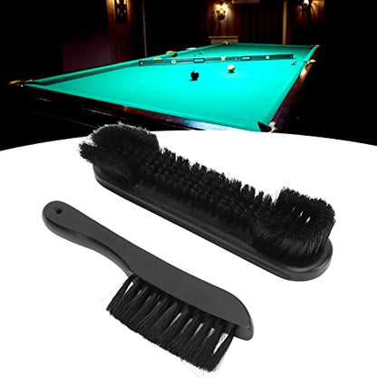 Billiard Table Brush Set, 9in Pool & 8.5in Rail Brushes, Wooden Handle Cleaning Tools, Perfect for Billiard Table Maintenance