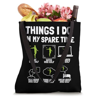 Disc Golf Spare Time Frisbee Player Funny Gift Tote Bag