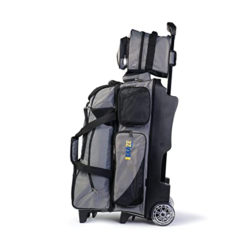 4 Ball Bowling Roller + 1 Ball Add On Spare Tote - color: Black-Gray