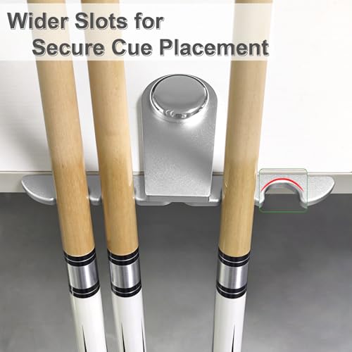 Portable Pool Stick Holder - 4-Cue Weighted Claw for Billiard Table, Silvery - color: Silvery