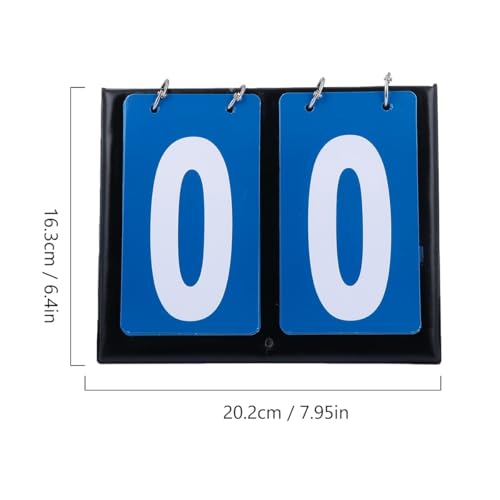 BESPORTBLE Portable Basketball Scoreboard Flipper, Double-Sided Score Keeper for Sports Competitions, Blue PVC, 7.95 X 6.69 X 0.59 Inches