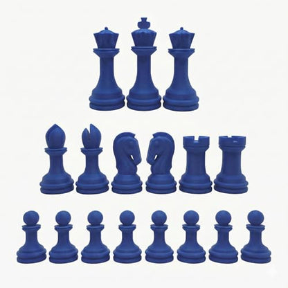Staunton Chess Pieces Half Set, 17 Blue Pieces, 3.75" King | Made in USA - color: Blue