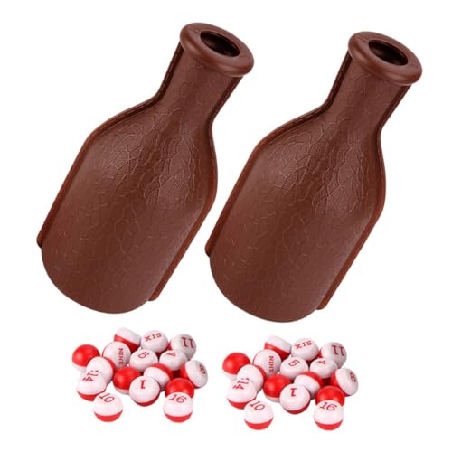 UPKOCH 2pcs Plastic Billiard Dice Set Bottle Portable Billiard Props for Pool Parties Fun Dice Game Accessories for Tables