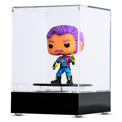 Large Spinning Clear Acrylic Display Case – Battery-Powered Rotating Stand for Baseballs, Hockey Pucks, Golf Balls, and Figurines – Perfect for Collectibles and Memorabilia