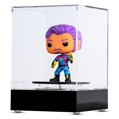 Large Spinning Clear Acrylic Display Case – Battery-Powered Rotating Stand for Baseballs, Hockey Pucks, Golf Balls, and Figurines – Perfect for Collectibles and Memorabilia