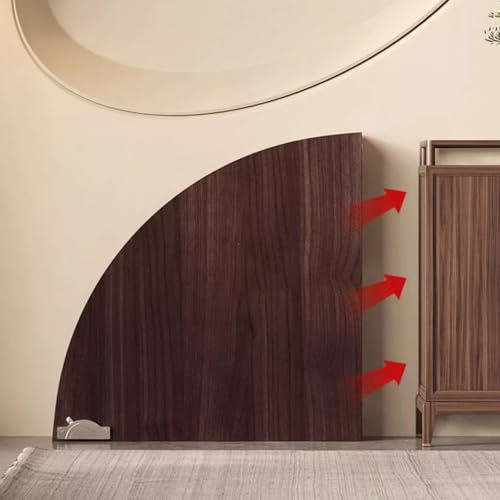 Foldable Round Wood Table Top Extender - Diameter 55 inch, 38 lbs | Indoor, dark walnut, folds for easy storage, no legs, fits 6-8 people, catering party tables, kitchen & dining room tabletop - size: D-55.12IN