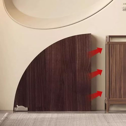Foldable Round Wood Table Top Extender - Diameter 55 inch, 38 lbs | Indoor, dark walnut, folds for easy storage, no legs, fits 6-8 people, catering party tables, kitchen & dining room tabletop - size: D-55.12IN