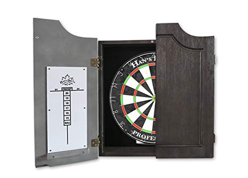 HAN'S DELTA Professional Bristle Dartboard Cabinet Set, Metal Corner Reinforcement, Regulation Steel Tip Dartboard, Includes 6 Steel Tip Darts and Scoreboards (Prince) - color: Prince