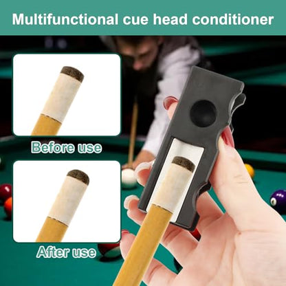 Billiards Pool Cue Tip Shaper, Pool Cue Tips Replacement Kit, 11-in-1 Tips Accessories Tool for Billiards Enthusiastsm