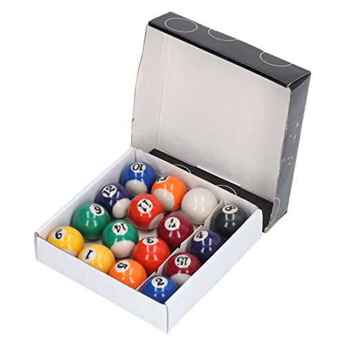 16pcs Mini Billard Balls, Mini Billard Balls, Billiard Balls Pool Balls Set, Impact Resistant Eco Friendly Resin Small Pool Table Balls Set for Kids Game Room 32mm, Mini Pool Table Accessories