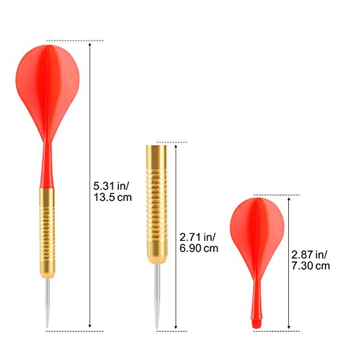 Accmor 18 Pack Steel Tip Darts, 16 Grams Metal Tip Dart Set, Darts Metal Tip Set, Metal Darts for Dartboard - style: 18 Pack