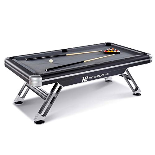 MD Sports 7.5' Titan Pool Table, Drop Pocket Billiard Table, Durable Steel Legs with Pool Ball and Cue Stick Set, Perfect for Family Game Rooms - style: 7.5 Ft. Titan