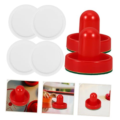 INOOMP 1set Ice Hockey Pucks and Accessories for Game Tables Includes Strikers Push Handles Felt Pads and Pucks Hockey Table Replacement Parts for Competitive Play
