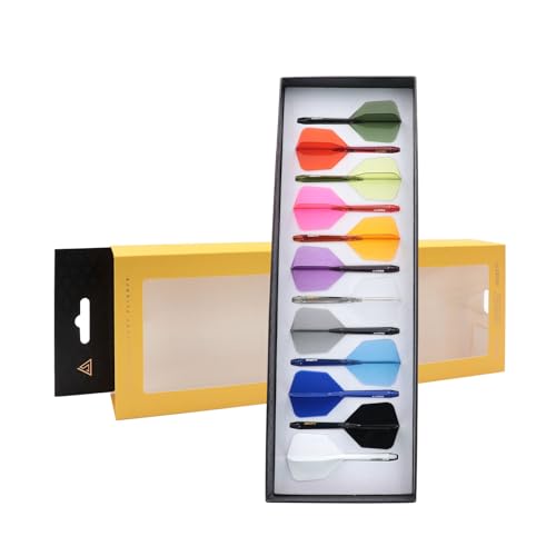 CUESOUL ROST 77 Integrated Dart Shaft and Flight Big Wing/Standard Shape Colour Collection Pack of 12 pcs - color: Big Wing Shape, size: Large