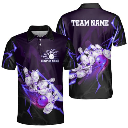 GABITA Personalized Bowling Jerseys for Men, Custom Bowling Shirts, Funny Bowling Shirts Gift for Bowler Team Player - color: A20