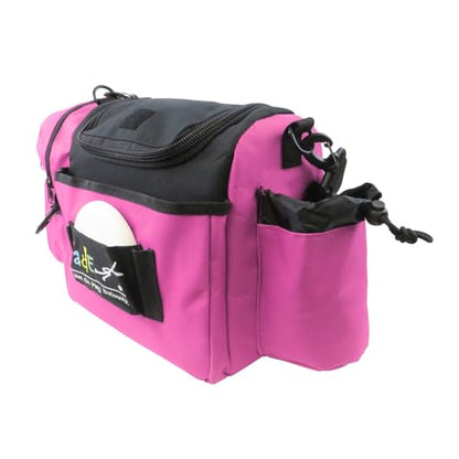 Fade Crunch Disc Golf Bag – Lightweight, Durable, and Insulated Shoulder Bag for All Skill Levels - Practice Bag - Lightweight Bag for night golf - color: Flamingo Pink