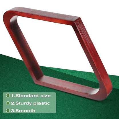 Solid Wood Pool Ball Rack, 2-1/4" Diamond Shaped 9-Ball Rack, Wooden Billiard Pool Table Accessories for Standard Size Balls (Natural Wood)