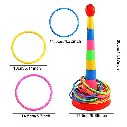 2 Color Columns + 48 Circles, Colorful Happy Circle Game,Children's Play Park, Christmas Party Birthday Party Gift. Suitable for Indoor Holiday Games Family Christmas Party Games
