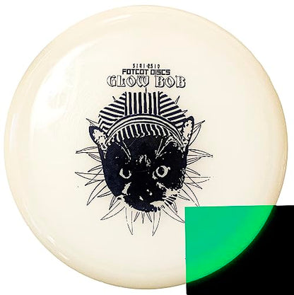 GlowBob Glow in The Dark Midrange Disc Golf Night Light Up Grip Plastic Recharge Cat Bob Stamp (GlowBob Black)