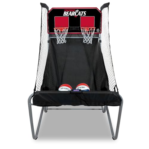 Pop-A-Shot - Home Dual Shot with NCAA Graphics l Sensor Scoring l 16 Game Modes l 7 Balls l Foldable Storage l for All NCAA Fans - style: Cincinnati Bearcats