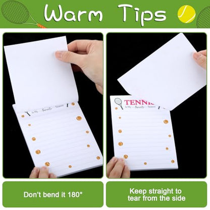 Ctosree 12 Pcs Tennis Gifts for Men Women Funny Sticky Notes Memo Pads for Daily Use Tennis Party Favors Decorations Supplies - style: Tennis