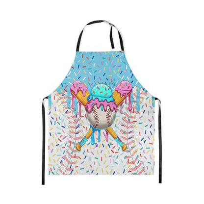 Manfei Baseball Ice Cream Kids Kitchen Apron - color: Sky Blue