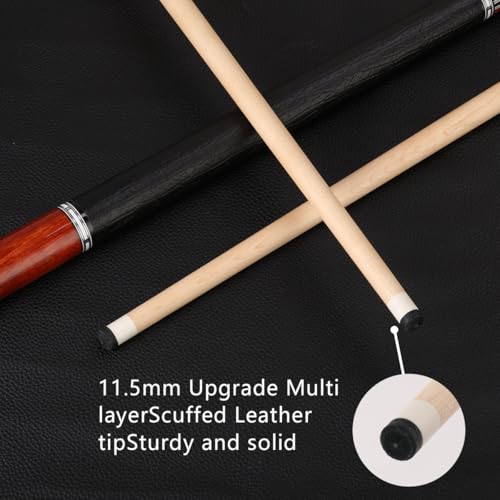 10mm .5mm mm Canadian Maple Pool Cue Stick Set(with Case), 58 inch 19, 19.5 Oz Pool Stick, 2-Piece Grey Brown Billiard Pool Cue Stick - color: 11.5mm(19.5oz)