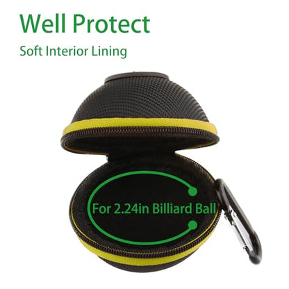Clip-on Billiard Cue Ball Case.Cue Ball Bag for Billiard Balls, Training Balls and Pool Balls.2.24in Billiard Ball Carrying Case (Yellow) - color: Yellow