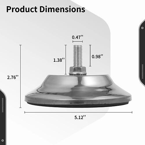 Billiard Table Leg Levelers, 4 Pcs Pool Table Leg Leveling Risers 5’’D with Adjustable Height, Robust Metal Table Leveling Feet for Billiard Tables, Ping-Pong Tables, Soccer Tables