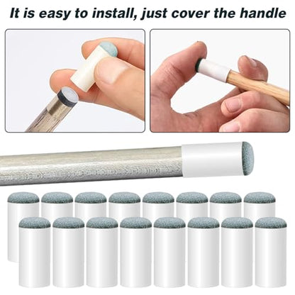 Billiard Pool Cue Tips, 20Pack Slip On Pool Cue Repair Tips Kit Billiard Pool Cue Stick Tips 13mm Screw On Tips, Pool Sticks Tips Replacement Kit Billiard Slip-On Cue Tips Repair Kitcue Tip Shaper