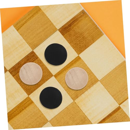 60pcs Wooden Checkers Set – Storage Pouch for Kids Adults for Board Game Replacement Mini Checkers Game for Family Fun