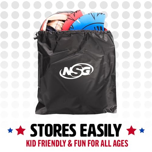 NSG Tomahawk Toss - Foam Axe Throwing Game for Kids - Two Lightweight Axes with Large Easy Stick Target, Wood/Black/red/Blue (JS7000) - color: Tomahawk Toss - Wood/Black/Red/Blue