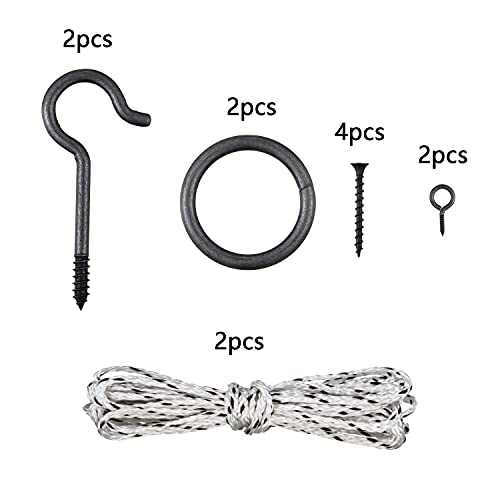 WHQXFDZ 2 Set Hook and Ring Toss Game Hardware Set,Include Nylon String,Mounting Screws,Ring and Iron Hook for DIY Indoor or Outdoor Family Fun(2set)