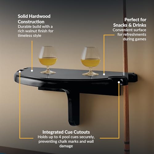 Hathaway Premier Wall-Mounted Pub Table, Black