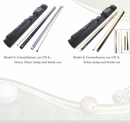 Combo Deal ! Champion Constellation Pool cue and Nemesis Jump and Break cue, Pro Taper,2X2 Cue Case, Two Champion Gloves - size: Jump break cue 19oz, Playing cue 19oz, style: Model 5