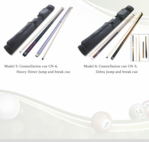 Combo Deal ! Champion Constellation Pool cue and Nemesis Jump and Break cue, Pro Taper,2X2 Cue Case, Two Champion Gloves - size: Jump break cue 19oz, Playing cue 18oz, style: Model 5