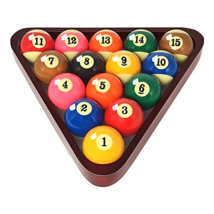 Solid Wood Pool Ball Triangle Rack, Pool Table Ball Holder Positioning Rack,2-1/4" Pool Ball Rack - color: Burgundy