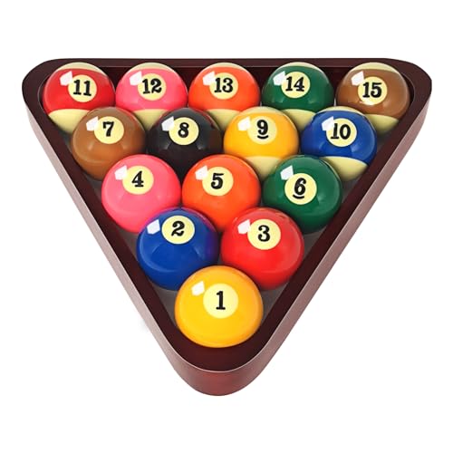 Solid Wood Pool Ball Triangle Rack, Pool Table Ball Holder Positioning Rack,2-1/4" Pool Ball Rack - color: Burgundy
