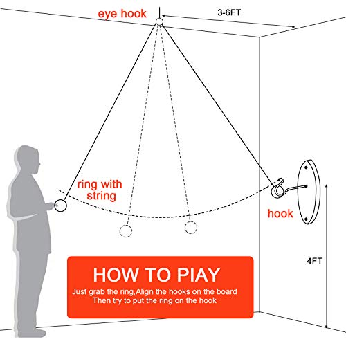 Hook and Ring Toss Game for Adults,Ring Toss Tailgating Game Set,Washer Game,Yard Games for Indoor/Outdoor Family Fun Party Game…