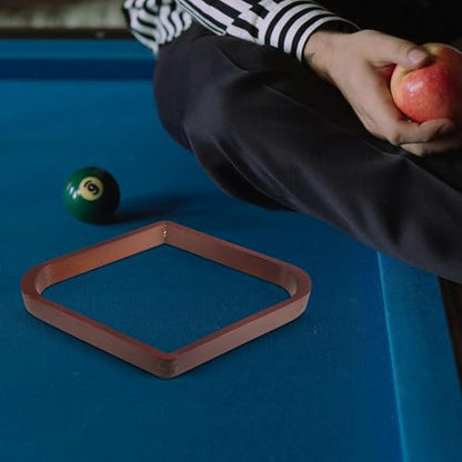 Billiard Ball Rack Triangle Wooden Frame Brown Pool Table Ball Storage Rack Billiard Accessories for Game Room Use
