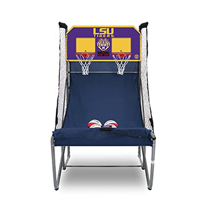 Pop-A-Shot - Home Dual Shot with NCAA Graphics l Sensor Scoring l 16 Game Modes l 7 Balls l Foldable Storage l for All NCAA Fans - style: LSU Tigers